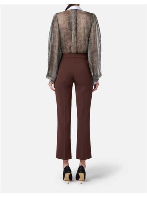 PYTHON BODYSUIT WITH COLLAR ELISABETTA FRANCHI | CB00657E2110 Nero